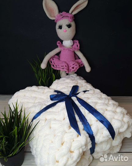 Детские вязанные пледы 85/85. Ручная работа