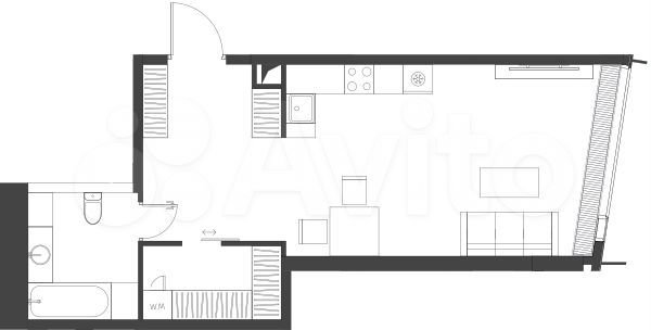 Квартира-студия, 46,6 м², 24/85 эт.
