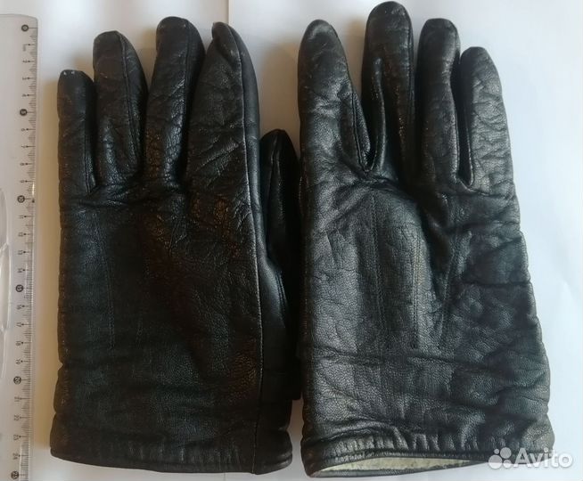 Мужские зимние кожаные перчатки