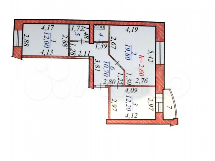 2-к. квартира, 61,3 м², 9/9 эт.