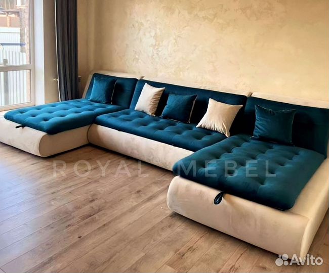 Большой п образный диван