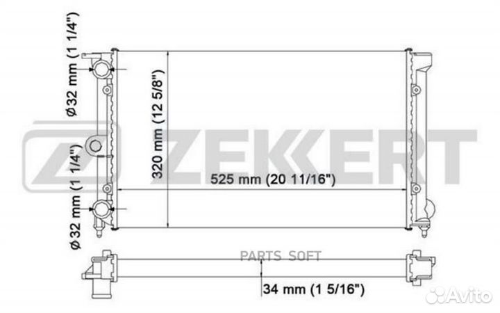 Радиатор охлаждения двигателя Dodge Caliber 06, Av
