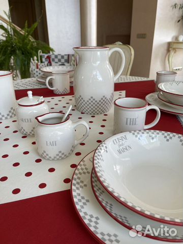 Посуда «Серая клетка» Comptoir de famille