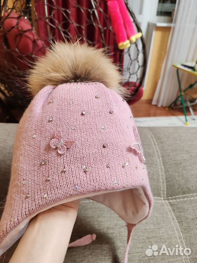 Шапка зимняя для девочки 52 54
