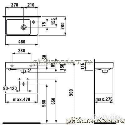 Laufen Pro S 8.1595.4.000.104.1 раковина 48х28