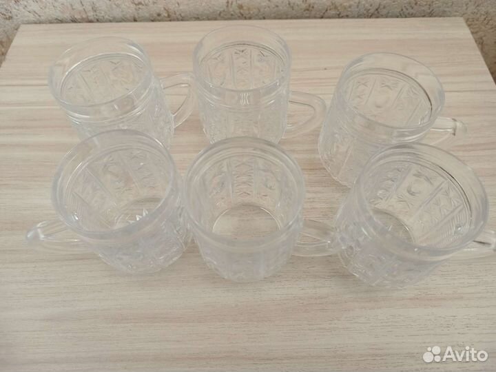 Хрустальные кружки, 6шт