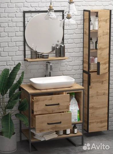 Тумба Grunge Loft 80Н 2я/2п Дуб вотан