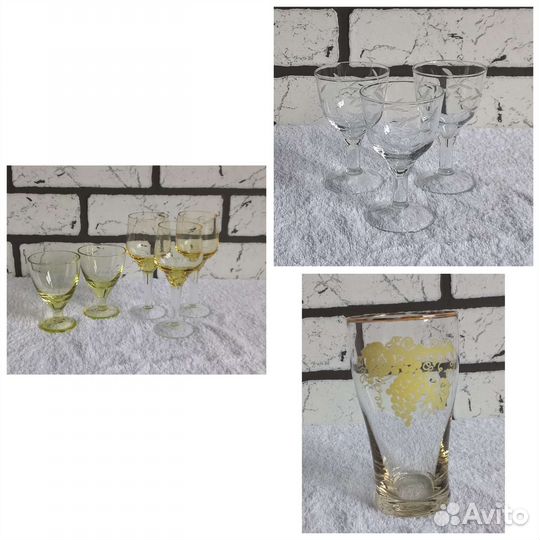 Рюмки фужеры, цветное стекло СССР