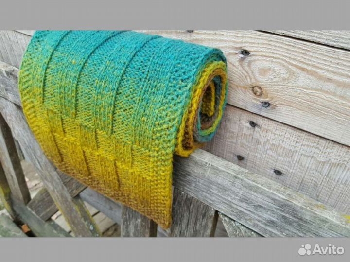 Вязаный шарф ручной работы 100 шерсть