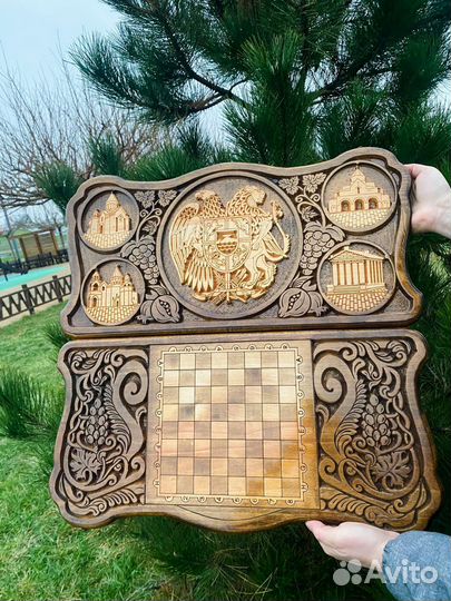 Нарды шахматы резные