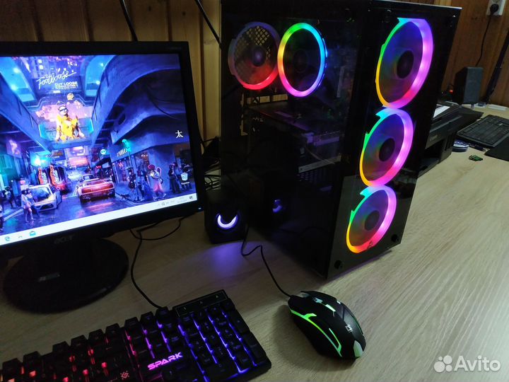 Мощный игровой компьютер 8 ядер i7 (e5-2650) RX580