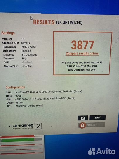 Asus RTX 3060ti 8gb Dual OC LHR Идеал