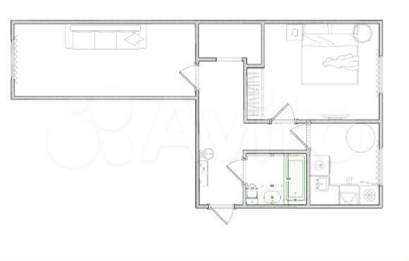 2-к. квартира, 47 м², 5/5 эт.