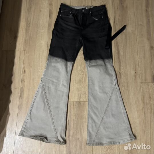 Rick owens bolan banana bootcut клеш джинсы