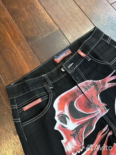 Affliction jnco y2k широкие джинсы с черепами