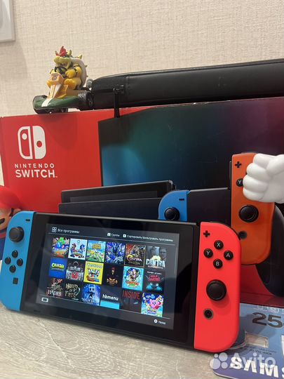 Nintendo Switch V2 Прошитая с 41 Игрой 256 gb
