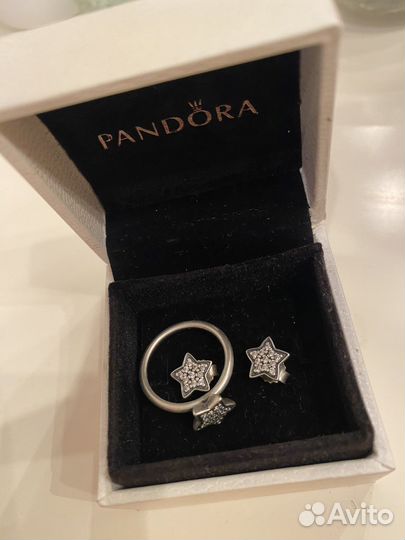 Серьги и кольцо пандора