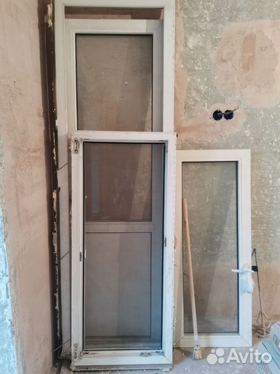 Оконный блок с дверью бу