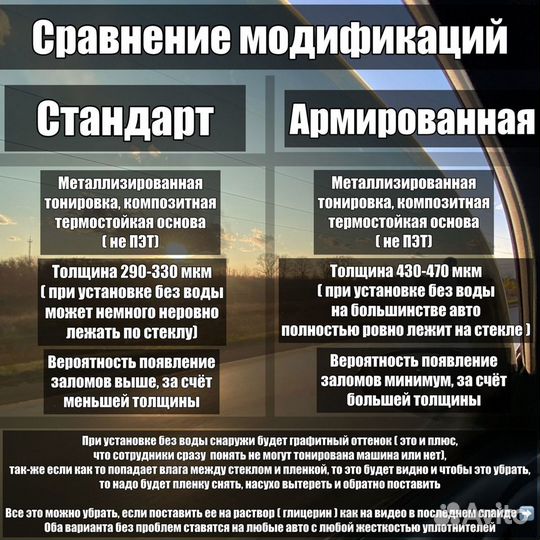 Съемная жесткая тонировка от производителя