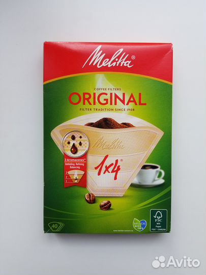 Бумажные фильтры для заваривания кофе melitta 1x4