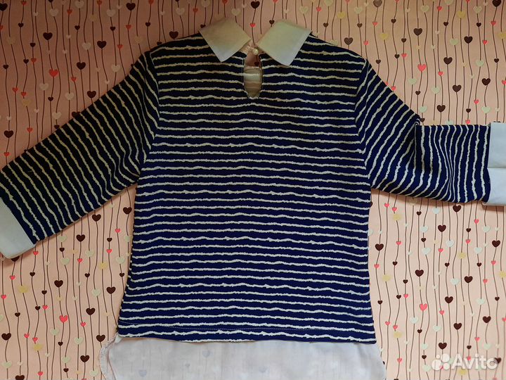 Блузка в полоску 42 размер. Школьная, повседневная