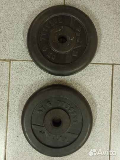 Гриф для гантелей, блины, ролик для пресса