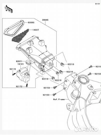 Воздуховод(инерционный наддув) kawasaki zx6r 05-06