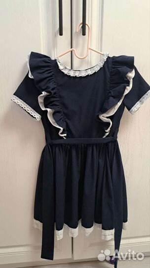 Школьное платье синее 128