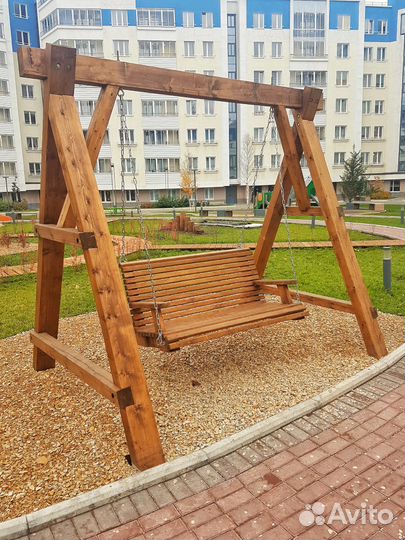 Деревянные качели / детские качели с установкой