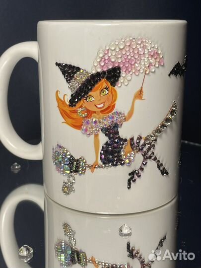 Кружка со стразами,блестящие подарки