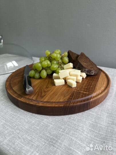 Клош стеклянный тортовница дуб