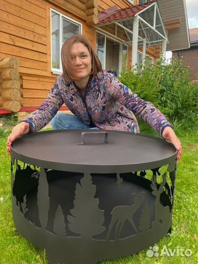 Костровая чаша с крышкой