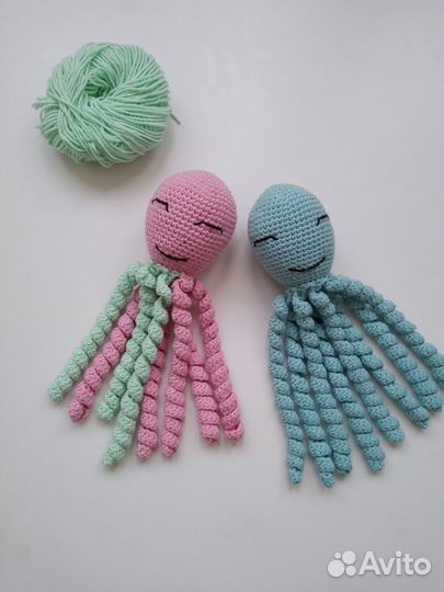 Вязаные игрушки осьминожки