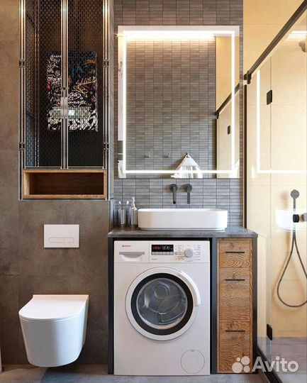 Стеллаж под стиральную машину в стиле лофт