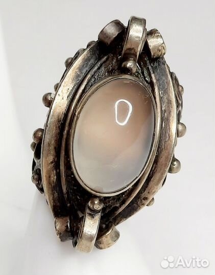 Оригинальный перстень. Скань, мельхиор