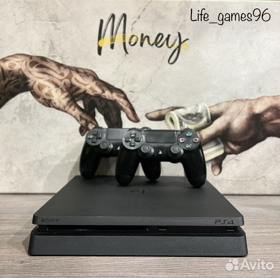 Sony playstation 4 slim 1tb / 2 геймпада + 400 игр