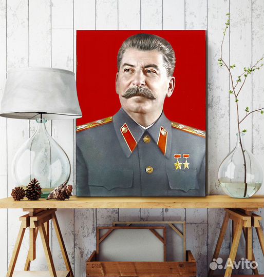 Сталин портрет на холсте 50х70