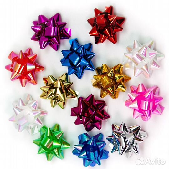 Бант-звезда d-2,5см, перламутровый на липучке