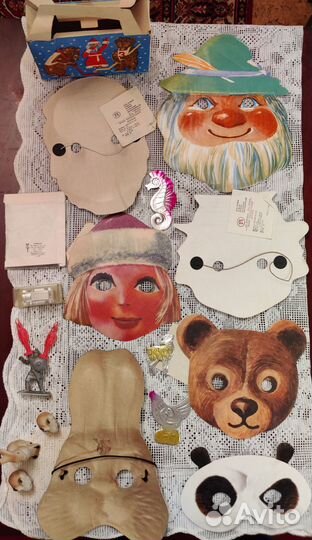 Новогодние маски СССР солдатики зайцы