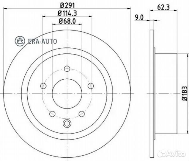 Nisshinbo ND2034K Диск тормозной задний 291x9 5 от