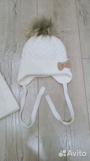Шапка для девочки зимняя р 48