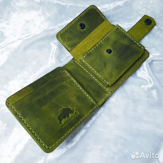Портмоне (бумажник) из натуральной кожи ручной раб