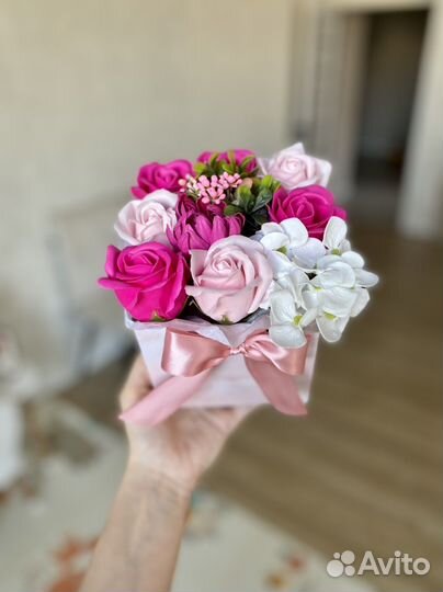 Букет из мыльных роз цветов