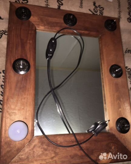 Гримерное зеркало ручной работы от сети