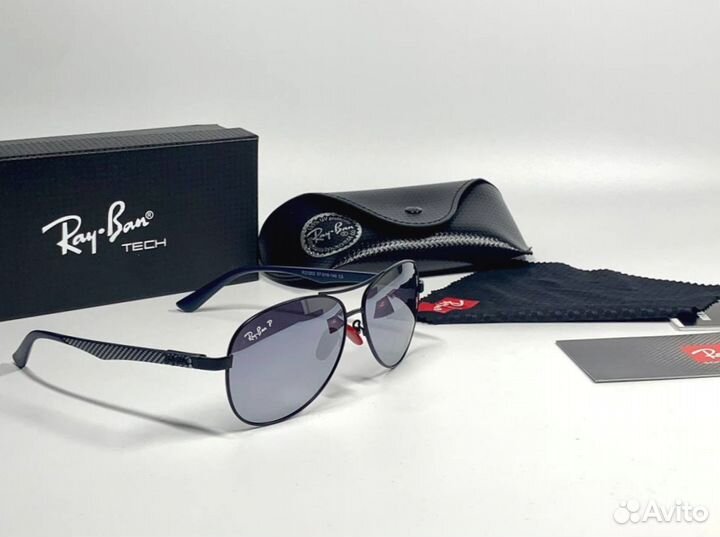 Очки Ray Ban Ferrari серебристые