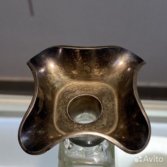 Старинный хрустальный графин. Серебро 900 проба