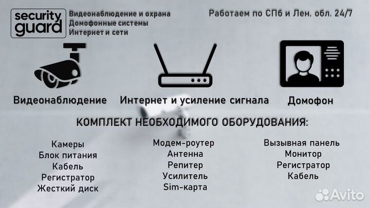 Видеонаблюдение/электрика под ключ в СПб и области