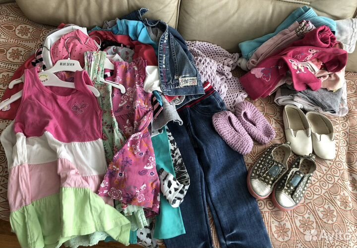 Большой пакет одежды и обуви для девочки 92-98