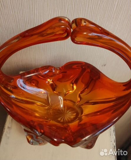 Конфетница ваза цветное стекло