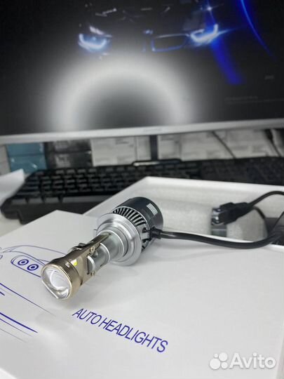 Лед лампочки линзовые h4 h7